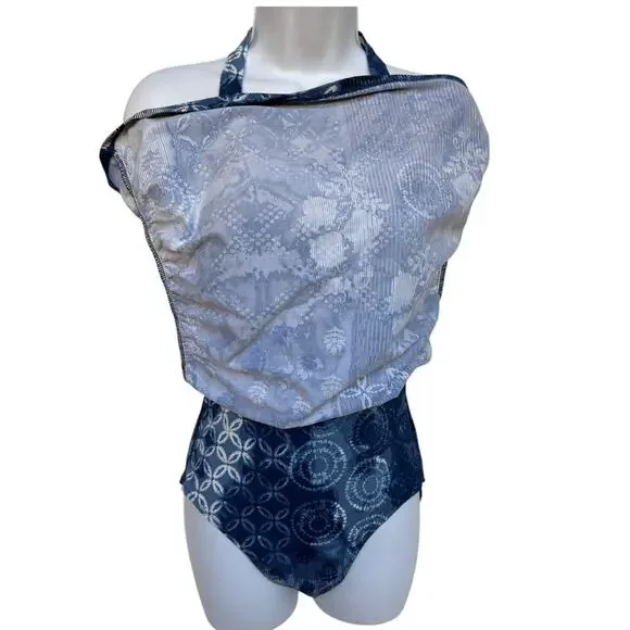 Garnet Hill Tie Back Halter Top Swim Dress with Side Ruching size 8 - Picture 6 of 8